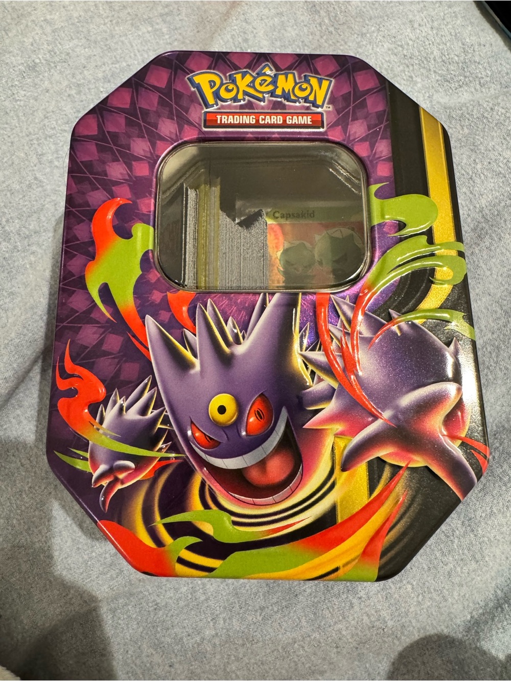 POKEMON MISC Gengar Trading Card Tin - Multicolor Storage Tin with Cards